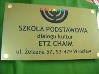 tablica informacyjna etz chaim szkoła podstawowa dilaogu kultur